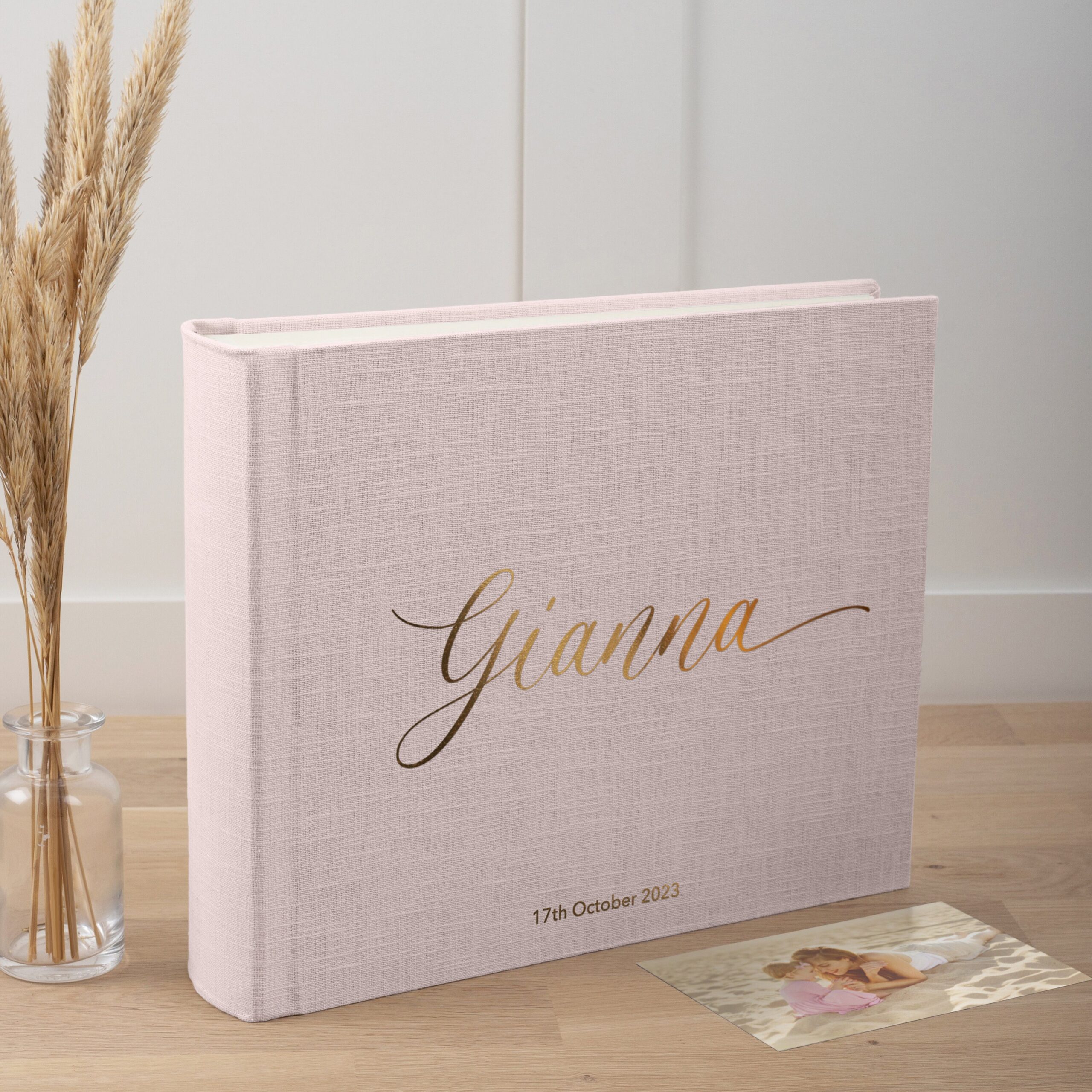 Baby Photo Album | Traditional Book Bound Baby Boy Memory Book