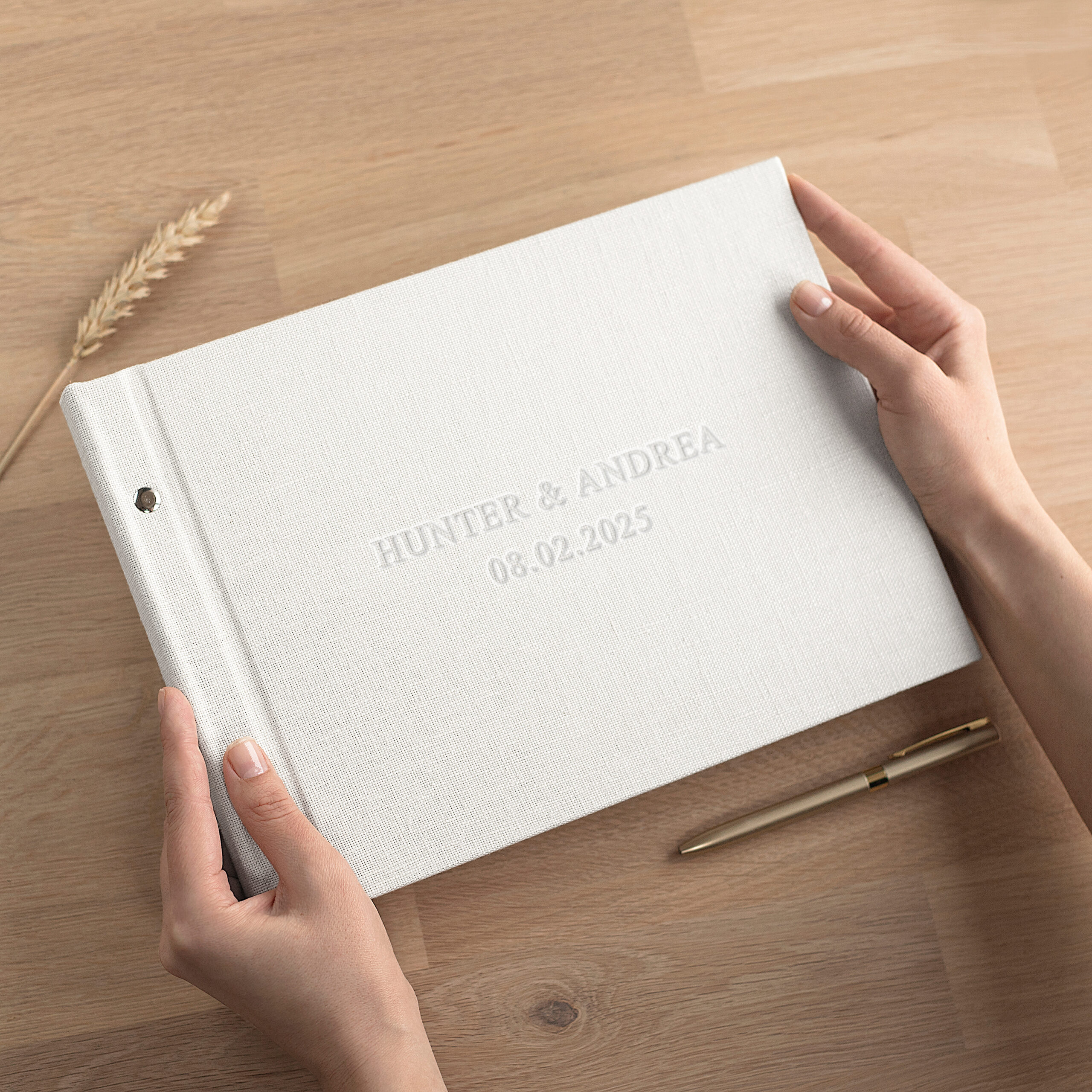 Wedding Guest Book | Blank or Lined Pages (Embossing) - Image 3