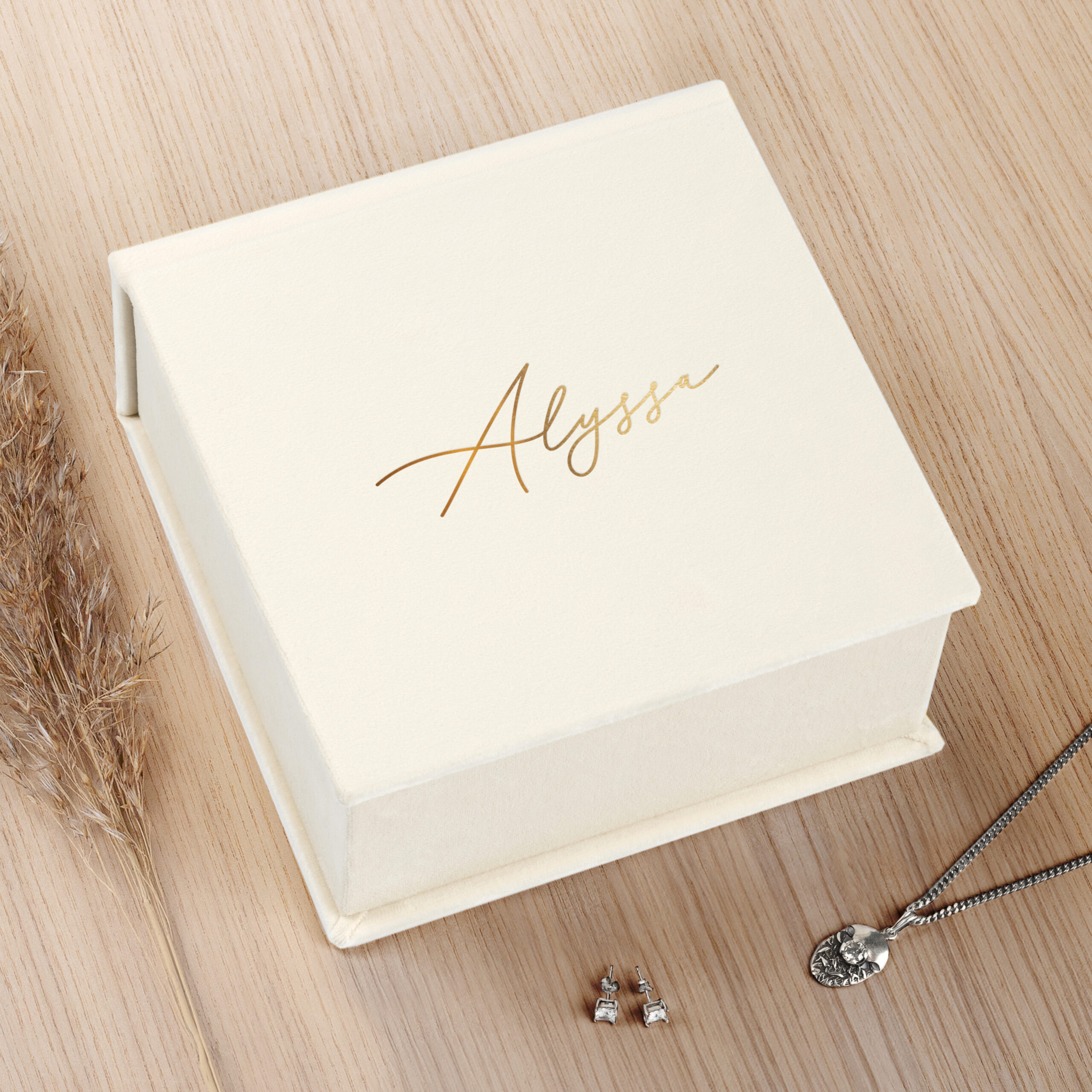 Necklace and Earrings Box with Custom Personalization - Image 2