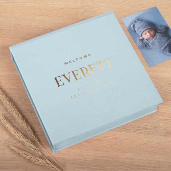 Personalized Baby Velvet Keepsake Box | Baby Time Capsule Box