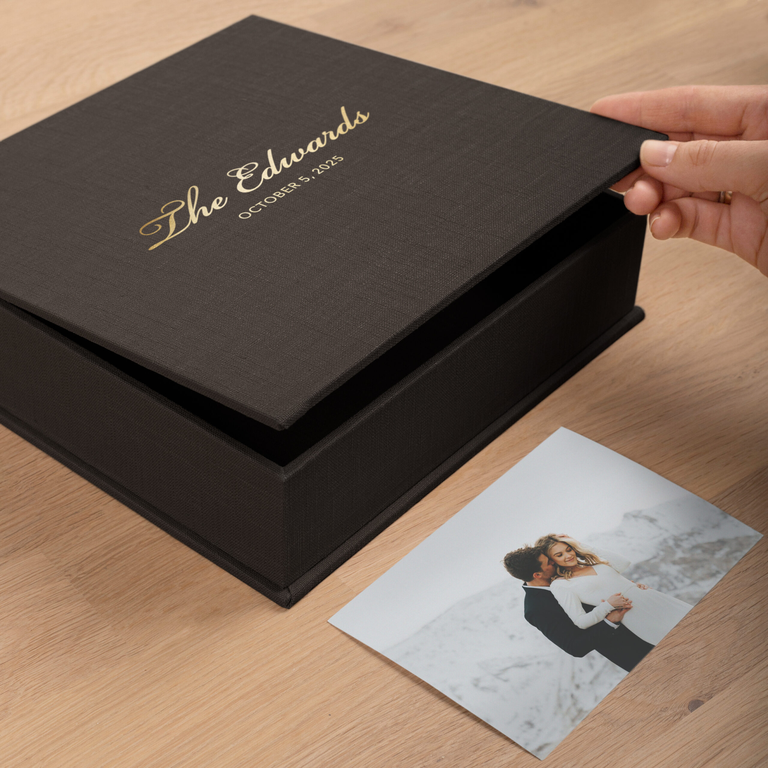 Wedding Keepsake Box | Personalized Linen Memory Box - Image 3