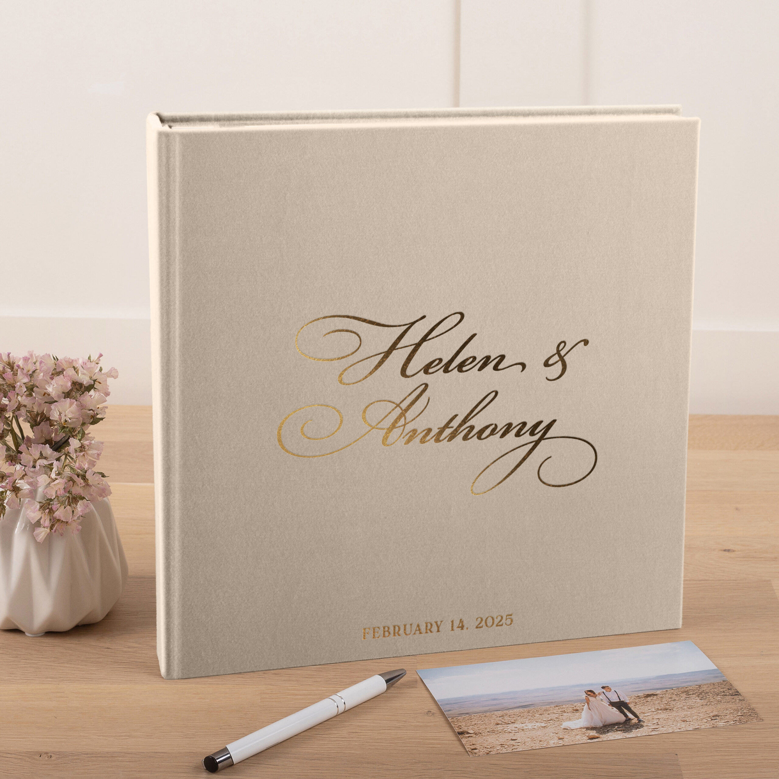 Velvet Self - Adhesive Wedding Photo Album - Image 4