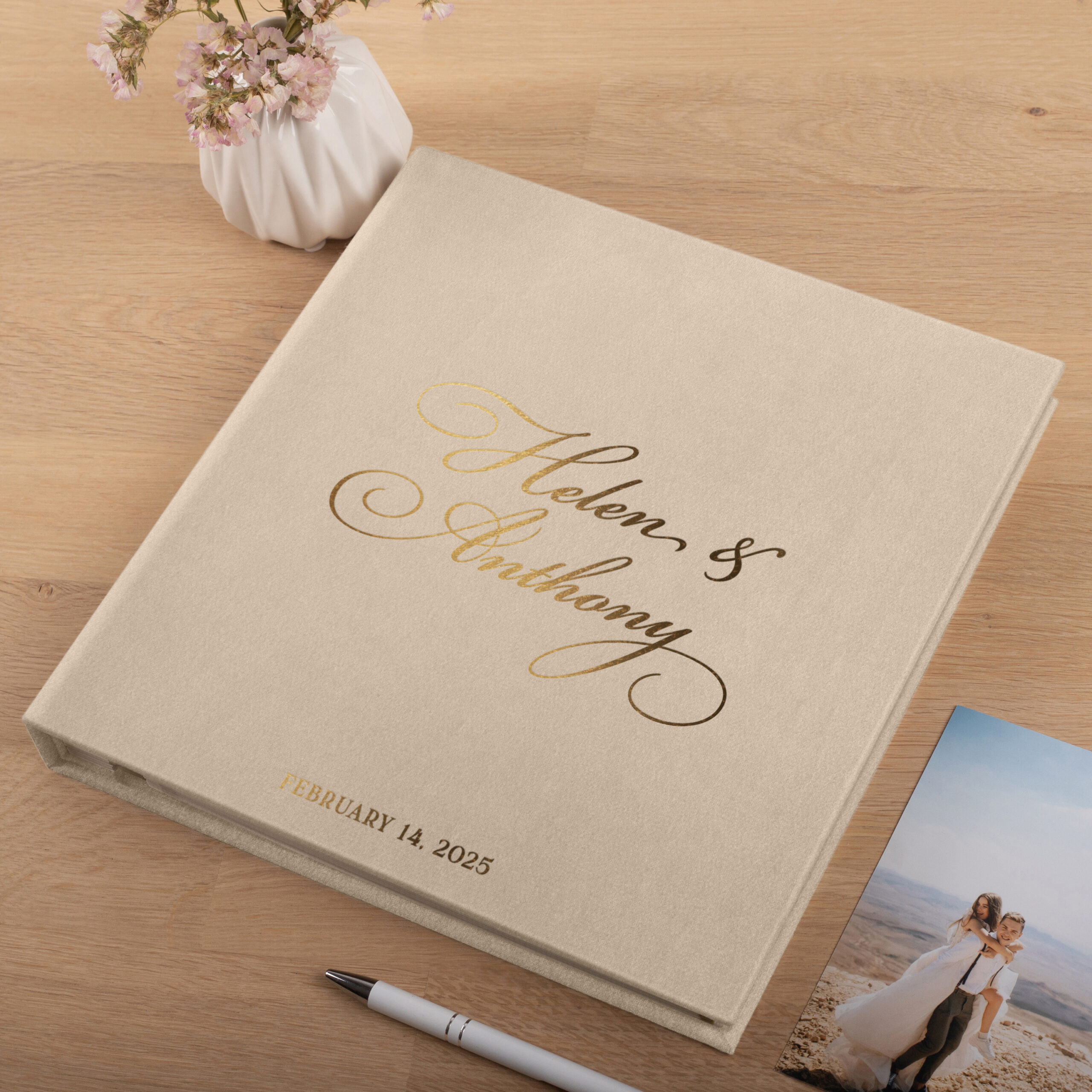 Velvet Self - Adhesive Wedding Photo Album - Image 3