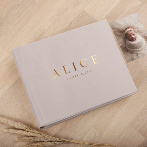 Baby Photo Album | Traditional Book Bound Baby Girl Memory Book