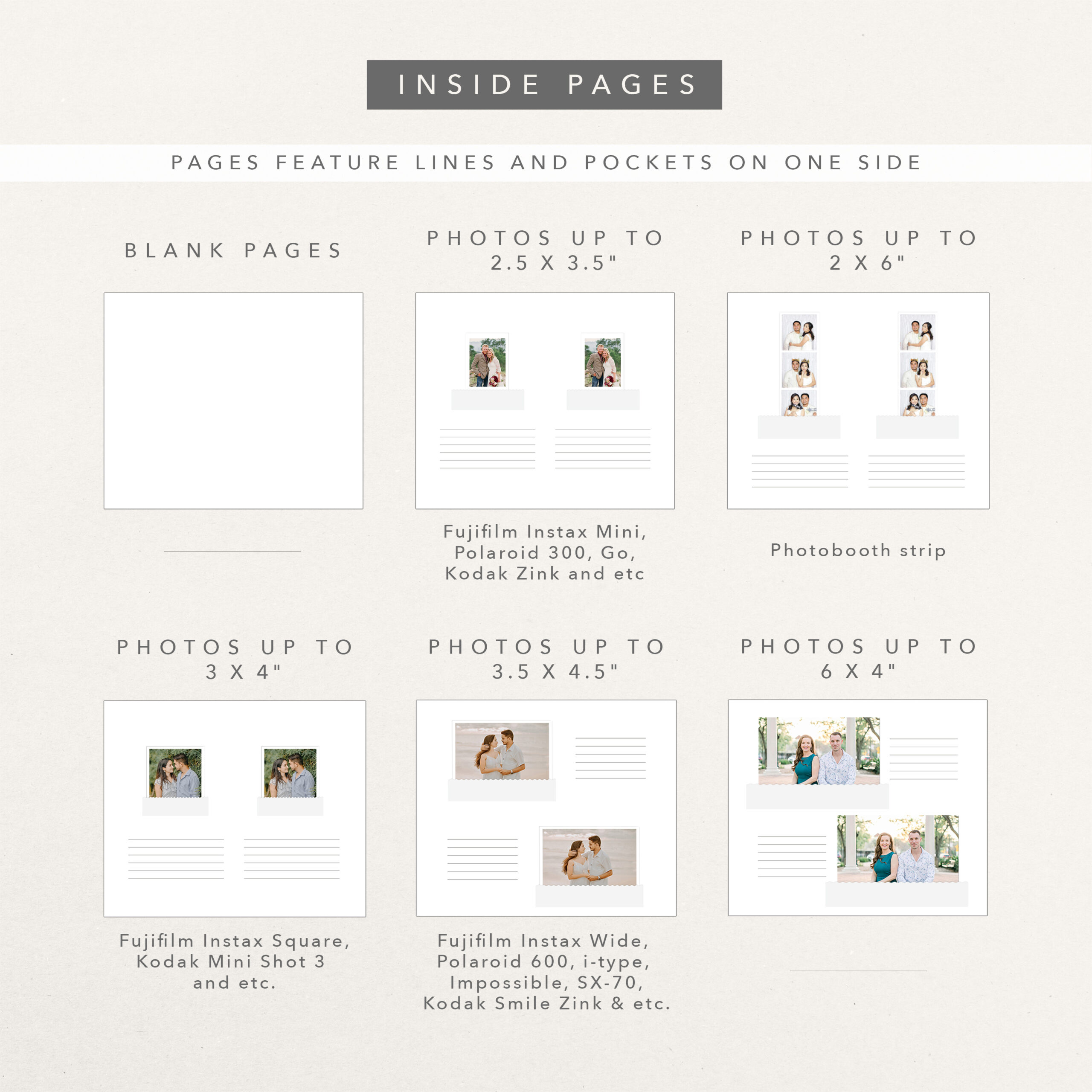 Linen Wedding Guest Book With Photo Pockets - Image 5