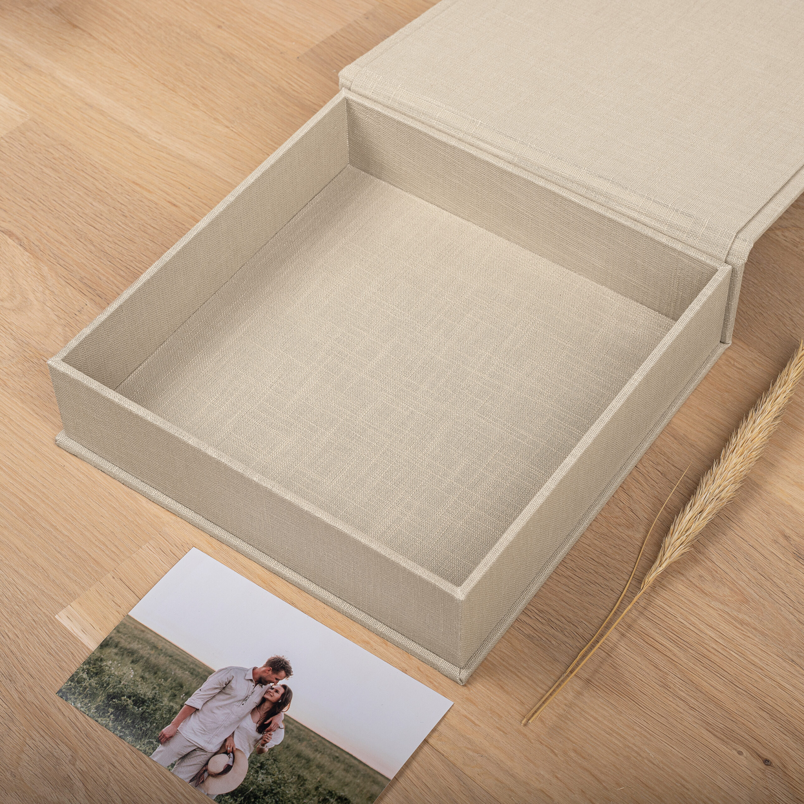 Linen Wedding Keepsake Box | Personalized Memory Box - Image 5